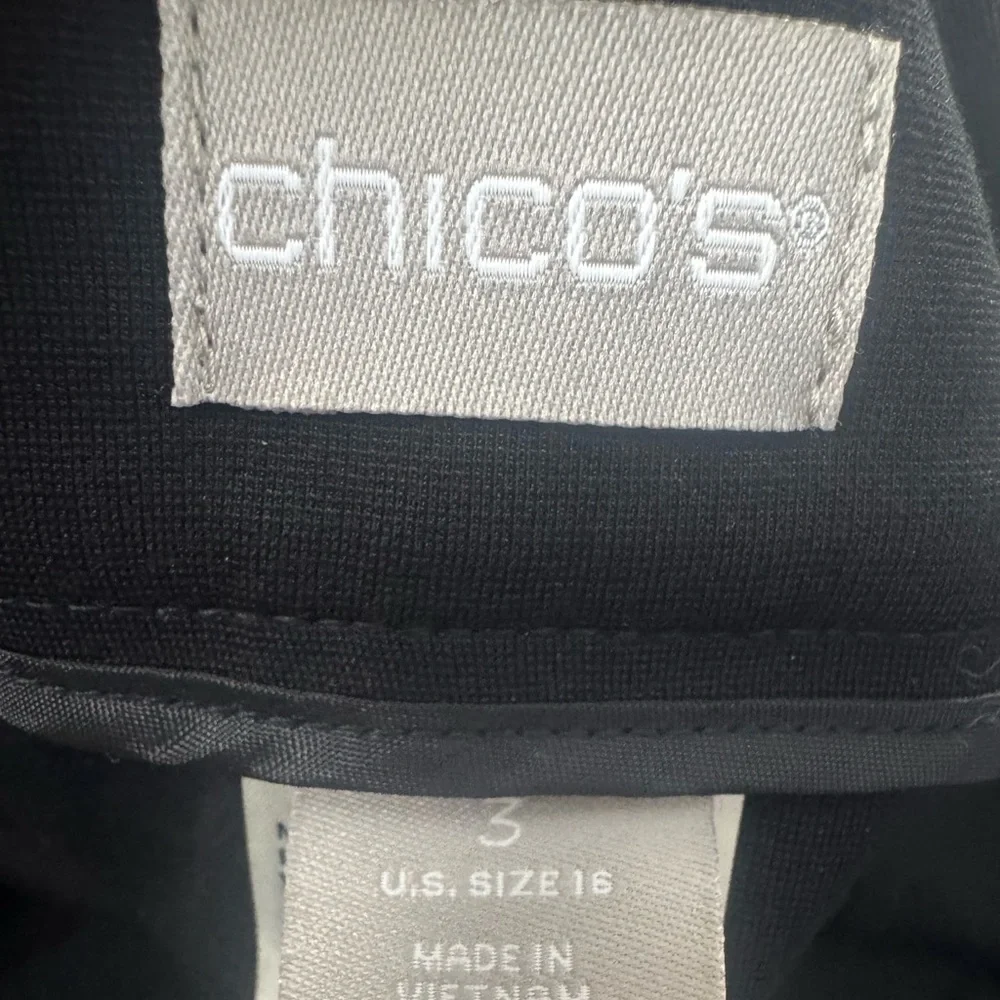 Chico's Seasonless Ponte Tapered Ankle Pants Black Size 16